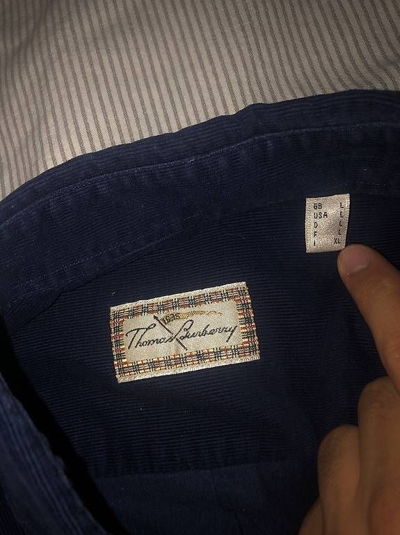 Camicie: Thomas Burberry Hemd dunkelblau – Usato da Wegenstetten venduto da secondhand.jpg 2