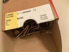 200 Messingschrauben 5x50mm, neu im Originalkarton