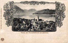 Vitznau mit Vierwaldstättersee und Bahntrace