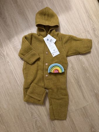 Neu Engel Wollfleece Overall Safran Grösse 74/80