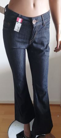Neue dunkle Jeans Schlaghose, Gr. 28/34