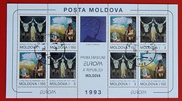 MOLDOVA MOLDAWIEN ERSTE EUROPAMARKE BLOCK 1993 ET VOLLGUMMI