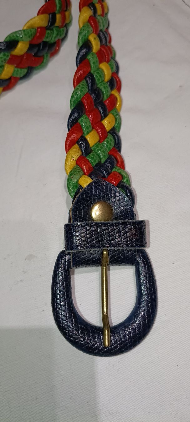 Cinture: Colorful Woven Leather Belt, Boho Summer Accessory, Size M – Nuovo (secondo la descrizione) da Zürich venduto da cat_9cvz 2