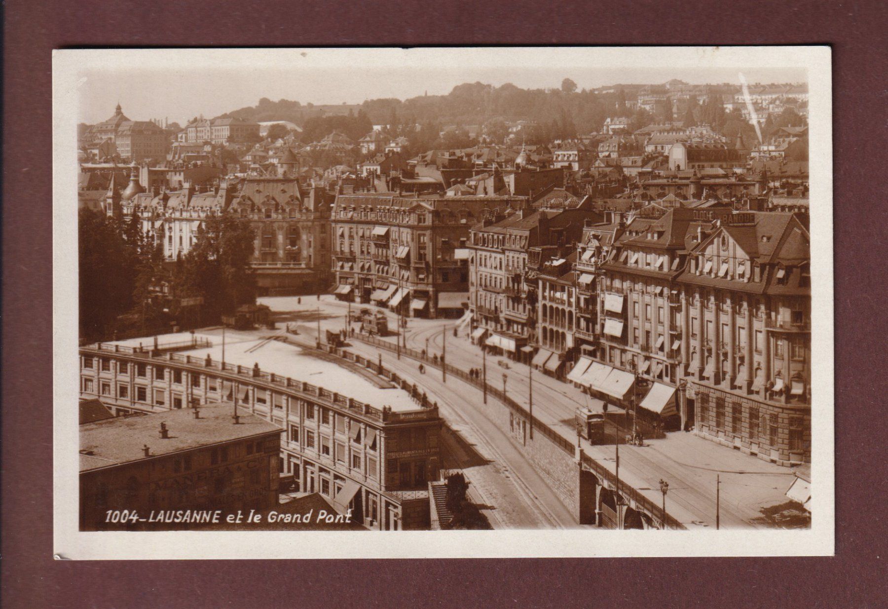 Cartoline postali: LAUSANNE - Bel-Air - Tram - 1927 – Usato da Pully venduto da nicecards
