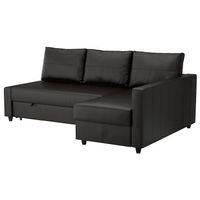 Schwarzes Kunstleder Sofa 