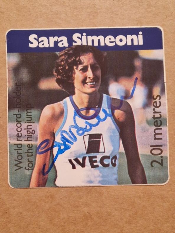Autografi: Sara Simeoni - handsigniert – Usato da Menziken venduto da Autogramme