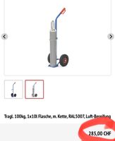 fetra Flaschenkarre, für 1x10 l Flasche, Luft-Bereifung