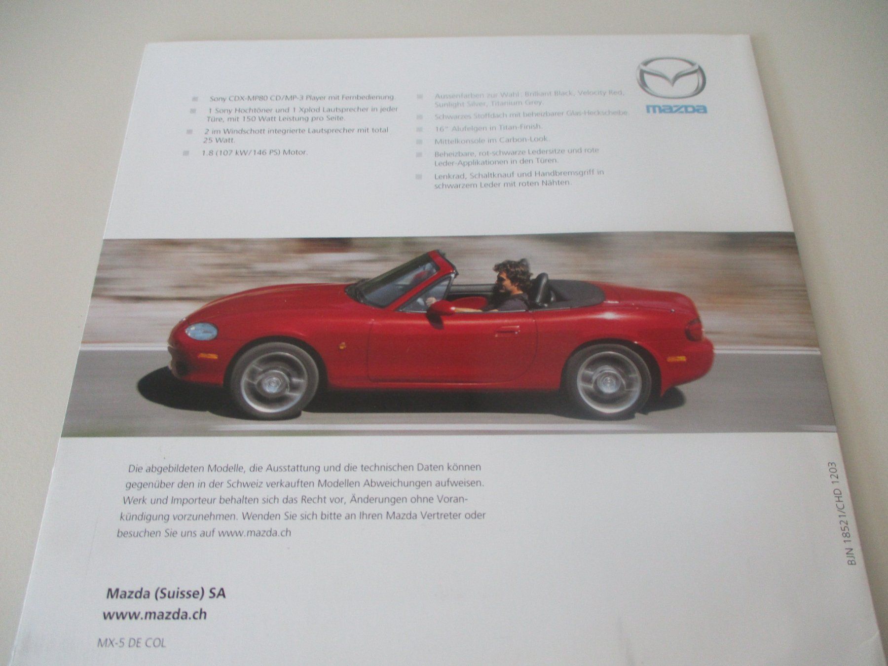 Mazda Documenti: HERRLICHER PROSPEKT MAZDA MX-5 – Usato da Langnau i. E. venduto da Superseven69 4