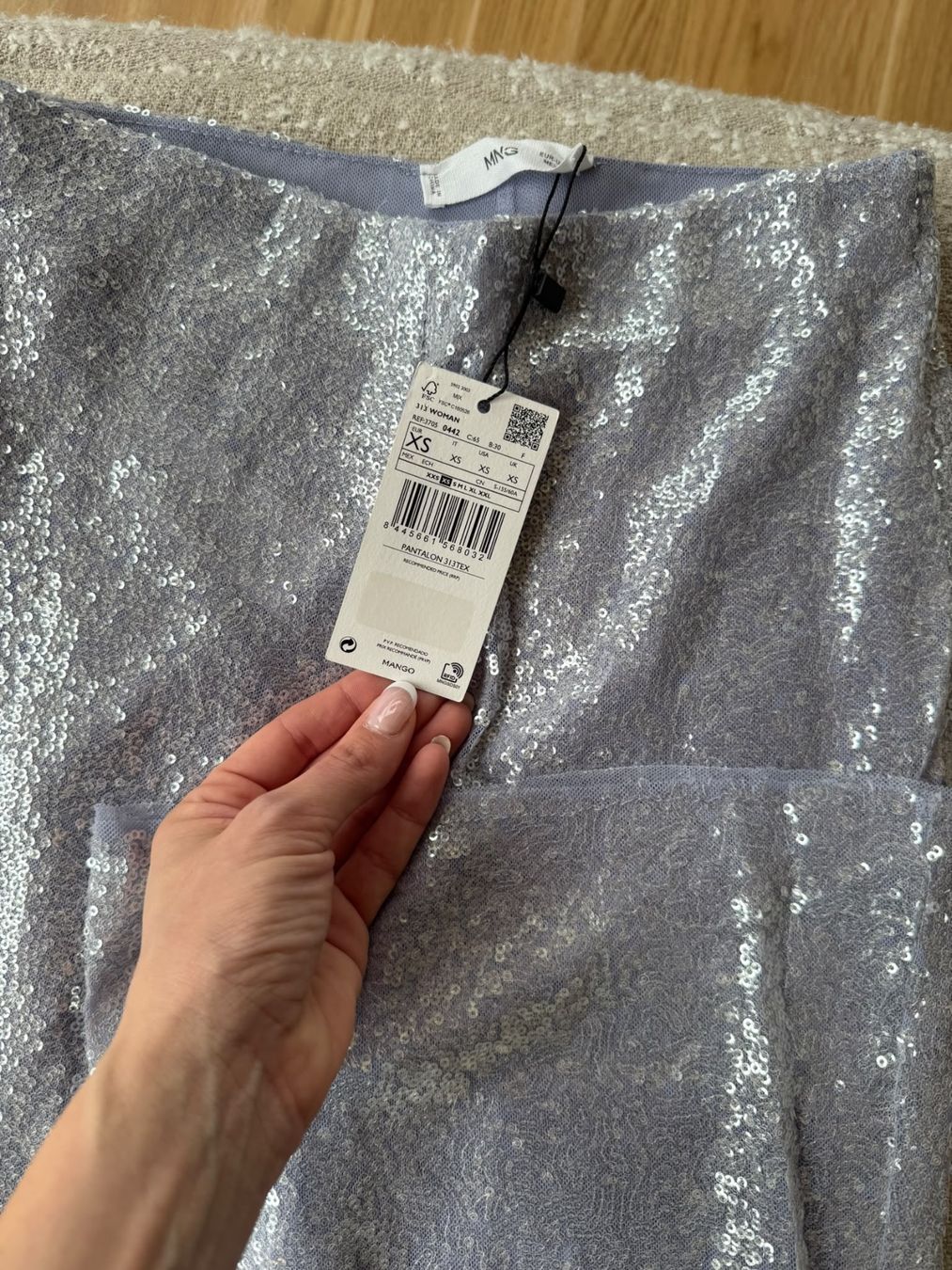 Mango Pantaloni: Silver sequin flared trousers. – Usato da Zürich venduto da marthalberini 1