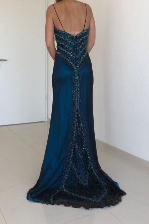 Festliches Kleid/Abendkleid petrol/türkis/blau