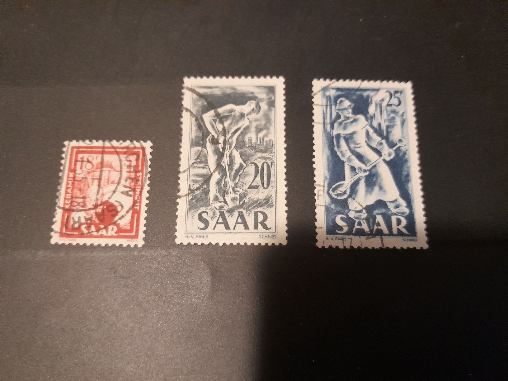 Tutti i francobolli: Sarre 3 timbres 1949 – Usato da Marly venduto da globetrotter1723