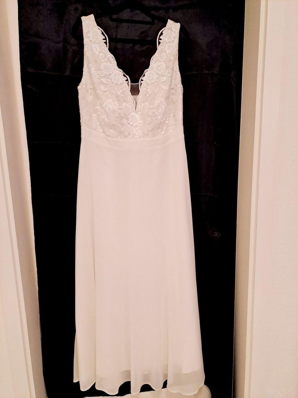Vestiti: Chiffonkleid mit Pailetten, Standesamtskleid / Hochzeit – Nuovo (secondo la descrizione) da Münchenbuchsee venduto da Babsique 1