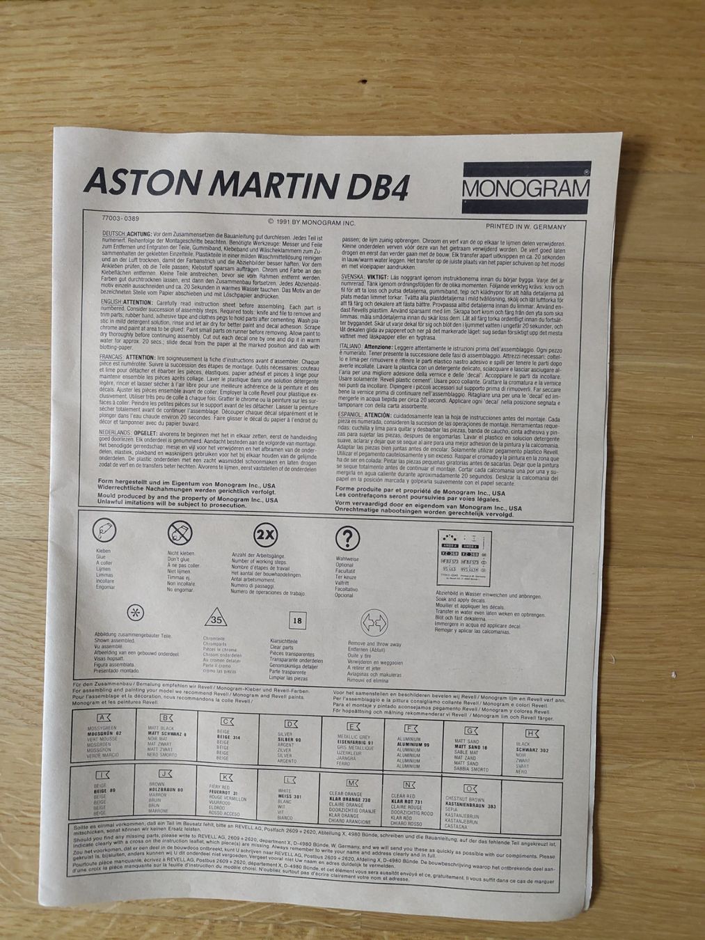 Aston Martin Modellini d'auto: Aston Martin DB4 Monogram 1:25 - Modellbausatz – Nuovo (secondo la descrizione) da Basel venduto da AufeinenBlick 5