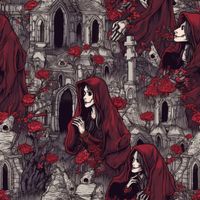 Jersey "Funeral in Red" Totenkopf Stoff je m