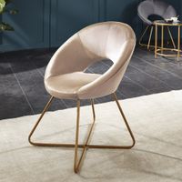 18203 - Samtstuhl SILVIA Stuhl Sessel  72x58x44 Beige