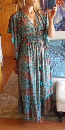Schönstes Elfen Seidenkleid Boho Gr S- M