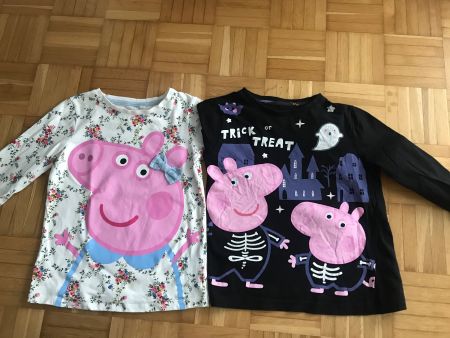 2 Shirts mit Peppa & George Grösse 104/110 - Porto 3.40