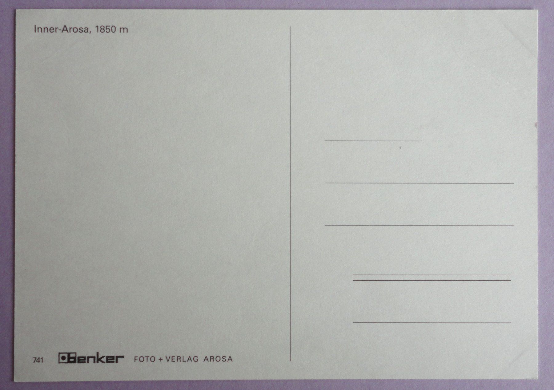 Ansichtskarten: Inner-Arosa, 1850 m – Gebraucht aus Fétigny von Billy2miny 1