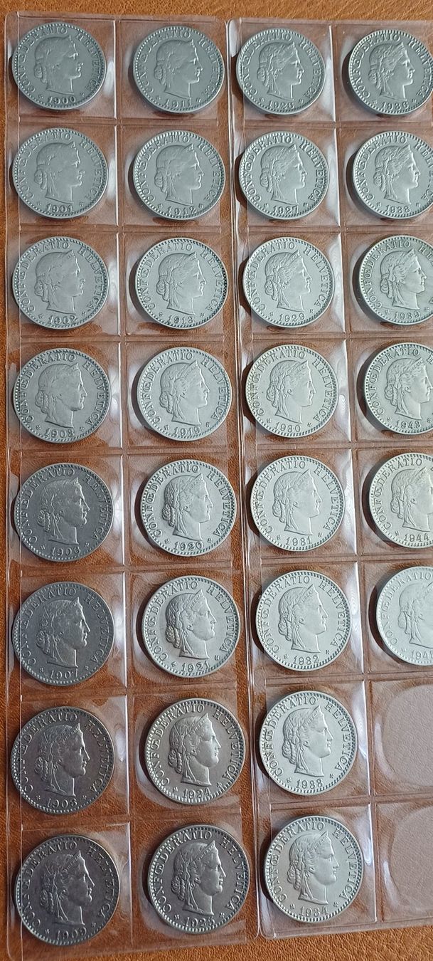 Tutti le monete: Sammlung 20 Rp.1900 - 1945 – Usato da Rorschach venduto da Hansi1901
