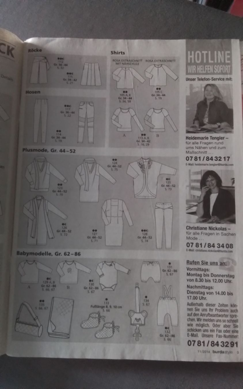 Schnittmuster: BURDA Heft 11/2014, komplett mit Schnittmusterbogen – Neu (gemäss Beschreibung) aus Würenlingen von puntala 4