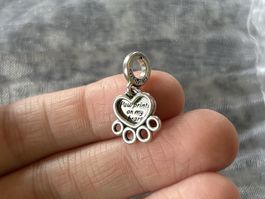 Pandora original Charm, Pfote mit Herz, Silber 🐾🤍