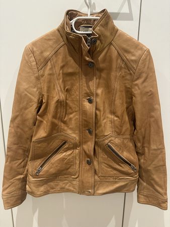 Damen Lederjacke hellbraun mit Innenfutter guter Zustand