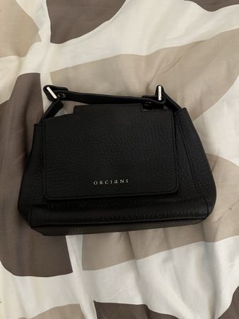 Sac à main noir ORCIANI original cuir grainé neuf