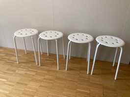 4 Ikea Hocker weiss Metall/Kunstoff