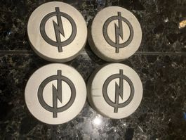 Originale Opel Radnabendeckel /  (4 Stk) Silber 6,5cm