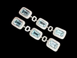 Ohrhänger 18k Aquamarin 12.5ct Diamanten 2.4ct 6.2cm *S1682