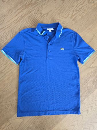 Lacoste Sport Polo Gr. S Blau/Weiss-Blaue Kragenstreifen