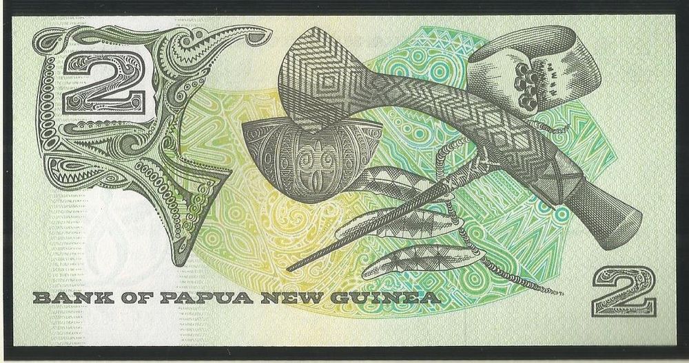 ** BANKNOTE: 2 KINA - PAPUA NEUGUINEA - 1975 - BANKFRISCH ** (Gebraucht ...