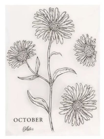Timbri: Silikonstempel Nr.553, grosse Blumen, Oktober – Nuovo e nell'imballaggio originale da Gretzenbach venduto da Fliegepilz56