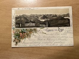 Alte Rigi Ansichtskarte, Gruss vom Rigi, Jahr 1898, Top!