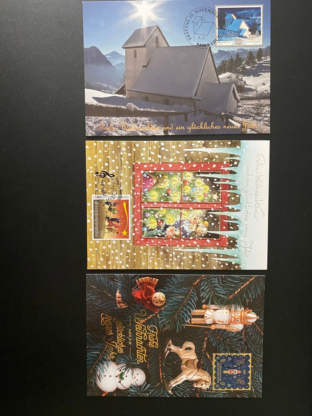 Tous les timbres: 3 Weihnachtskarten Lichtenstein Ersttag 2014 2015 2019 – Neuf (Voir description) à Niederrohrdorf par leni29