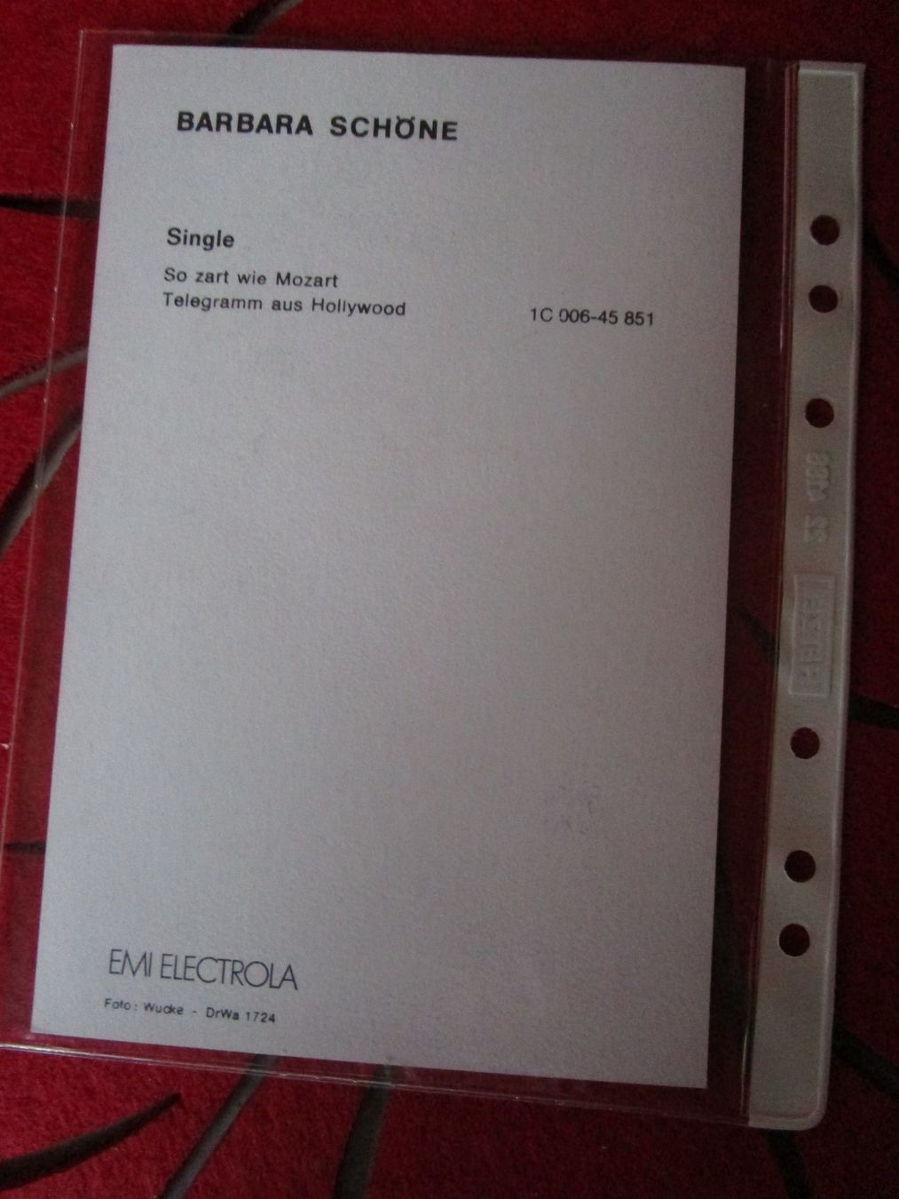Autografi: BARBARA SCHÖNE SCHLAGERSÄNGERIN ANTIKES AUTOGRAMM – Usato da GUTENSWIL venduto da Alpina6 1