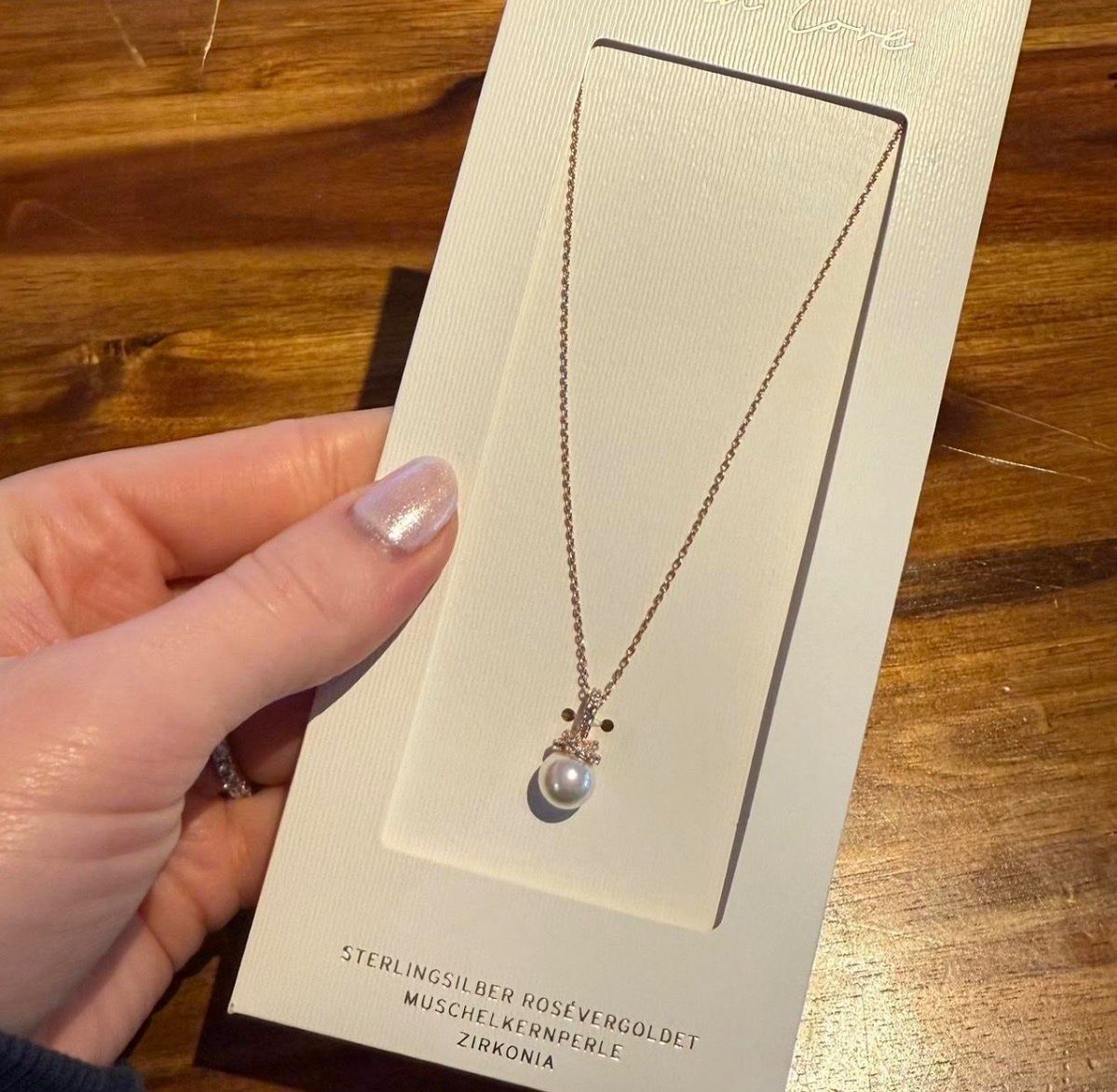 Catenine: Kette Silber mit zirkonia und Perle – Usato da Bottmingen venduto da Itsclaire
