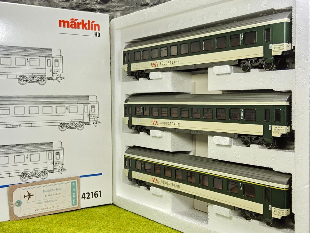 Märklin Trains électriques: Märklin 42161 __ SOB Schnellzug Wagenset _ Südostbahn _ H0 – D'occasion à Rüti ZH par ModellArt 1