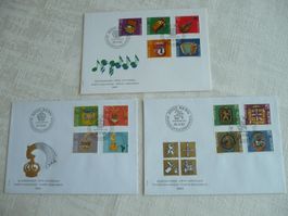 Pro Patria 1982 / 83 / 85 3 FDC SBK B194 - B201, B206 - B210