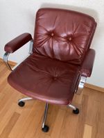 Mid-Century Vintage Sessel Leder/Metall 1960er drehbar