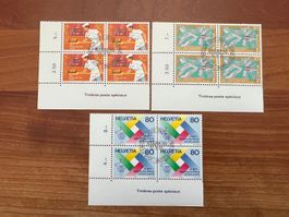 1985 CH Erstag gest.Viererblock mit Tab  (K115)