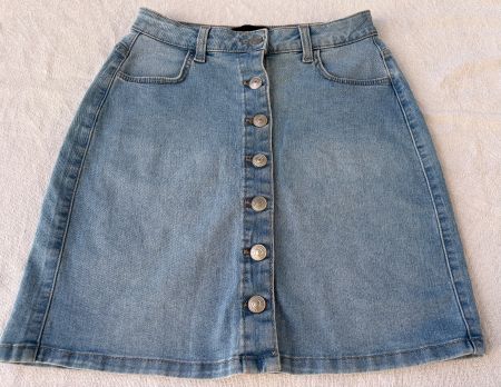 Jeansrock PIECES Knopfleiste hellblau Groesse XS