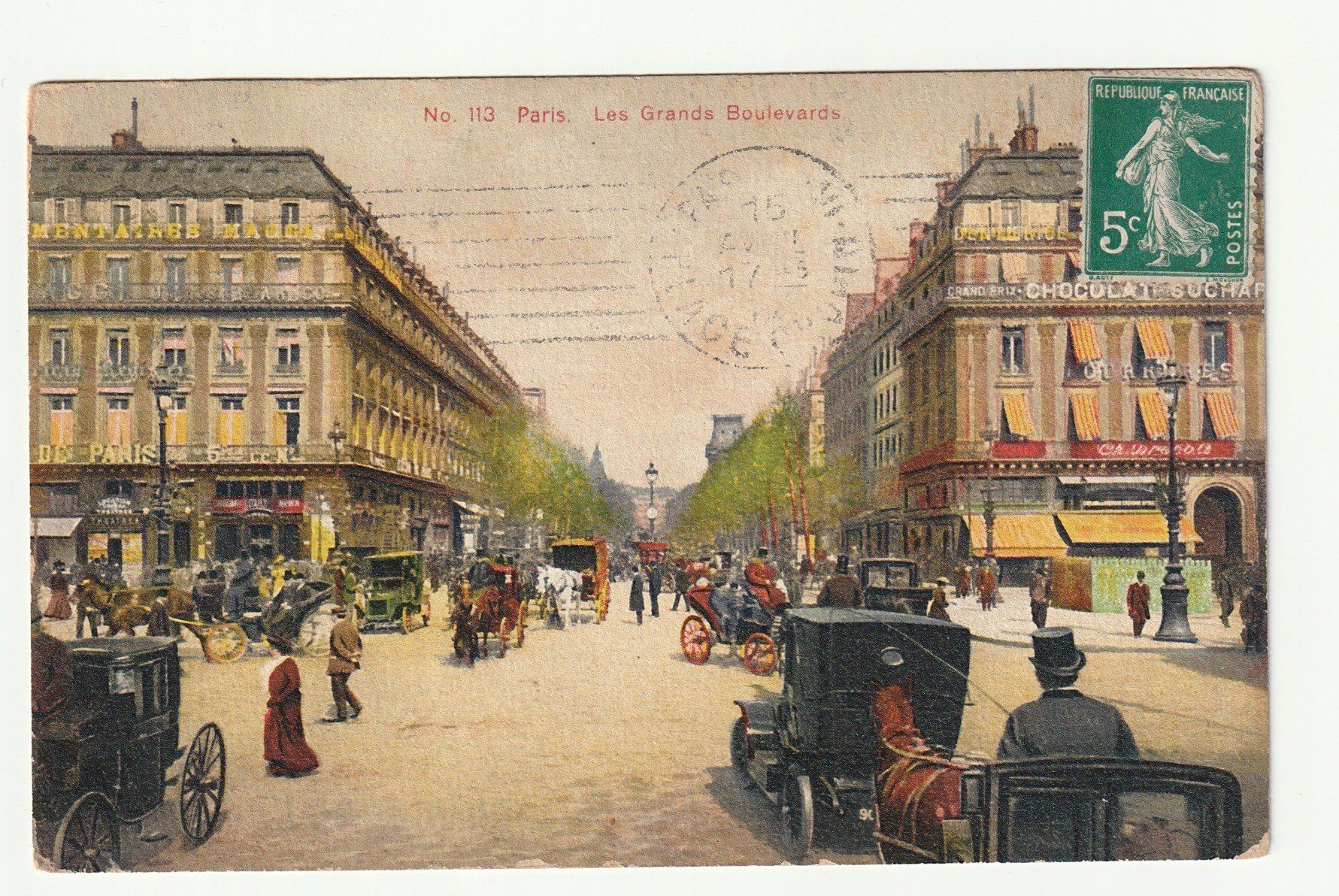 Ansichtskarten: Ansichtskarte Paris Les Grands Boulevards, 1912 Alte Karte – Gebraucht aus St. Gallen von Ricardo_Deals