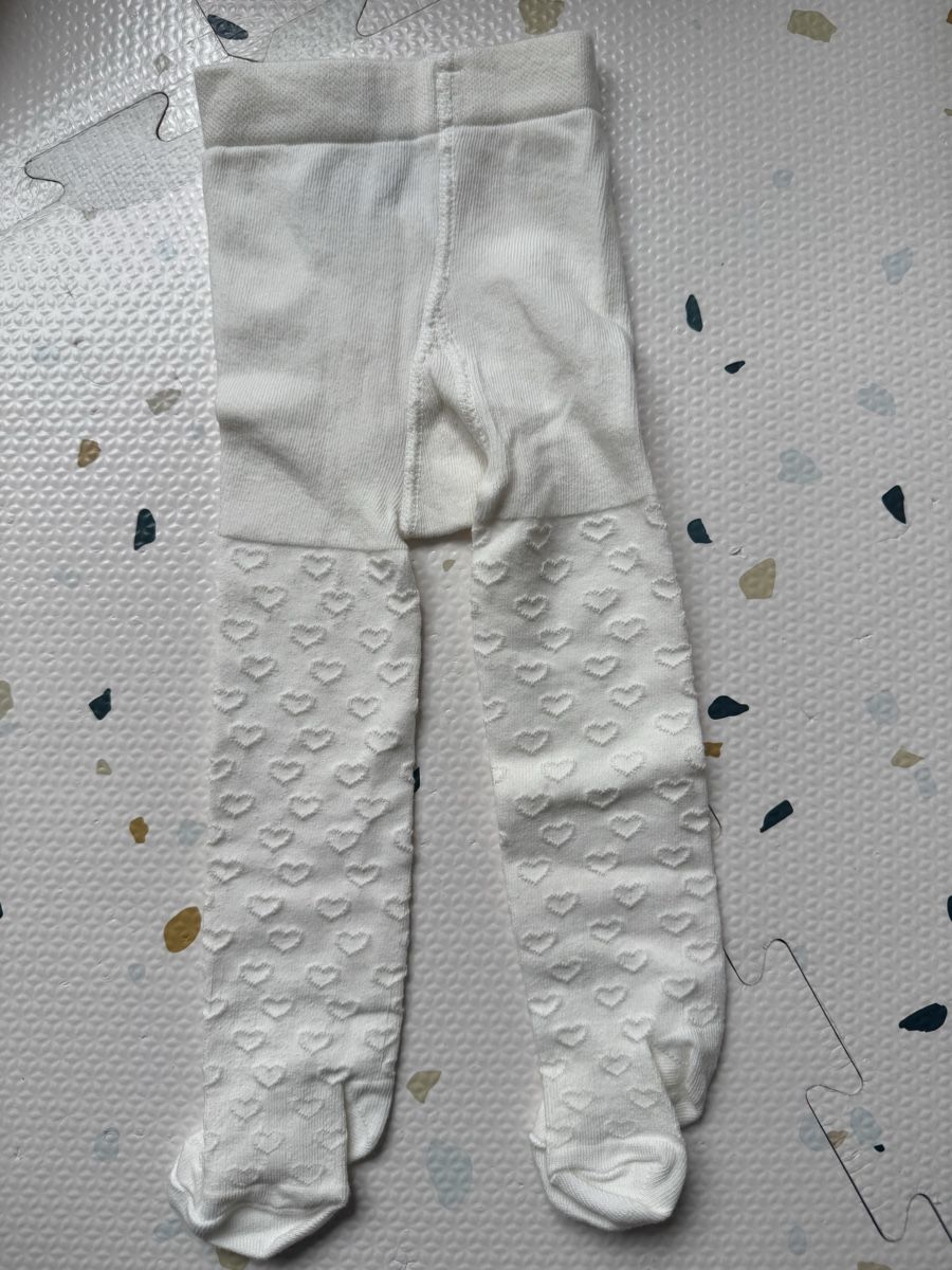 Collant & Leggings: Next Strumpfhose,Gr. 6-12 Mon.,Weiss mit Herzmuster! – Nuovo (secondo la descrizione) da Arbon venduto da leu_g29t