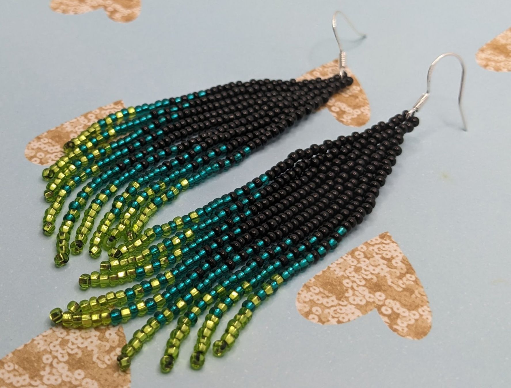 Orecchini pendenti & Orecchini a lobo: Fringe Earrings Green/Fransen Ohrringe grün – Nuovo (secondo la descrizione) da Zürich venduto da ChicElegance_Jewelry 2