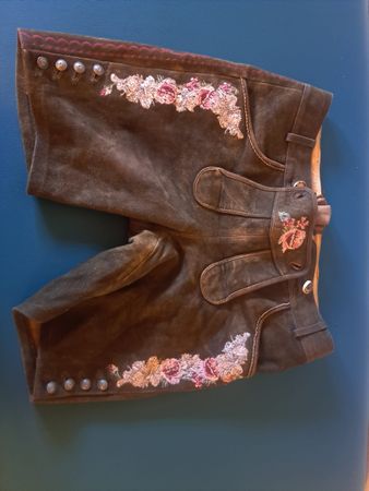 Kniebundlederhose,Trachten Lederhose,Gr. 36,Kürzer