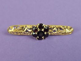Antike Brosche 18Kt - Gold 750 + Böhmischer Granat (s. Text)