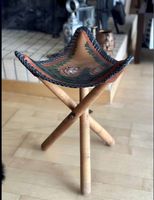 Klapphocker Safari Leder Löwen  Deko Afrika Vintage 60er Jah