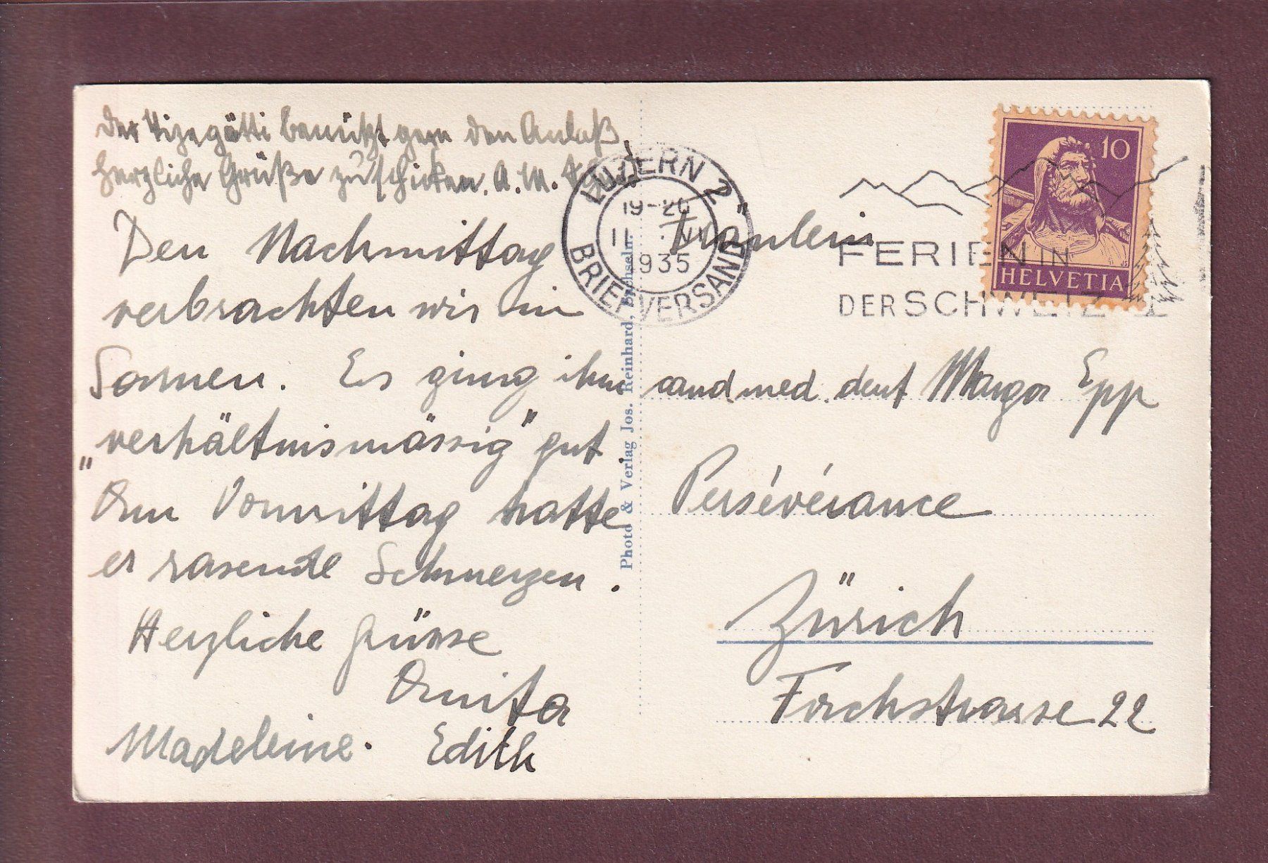 Cartoline postali: FLÜELI-RANFT - Zelle mit Kapelle - 1935 – Usato da Pully venduto da nicecards 1