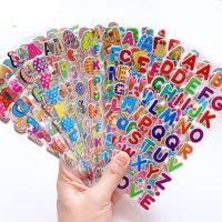 4 blätter 3D Puffy Aufkleber Alphabet Buchstaben